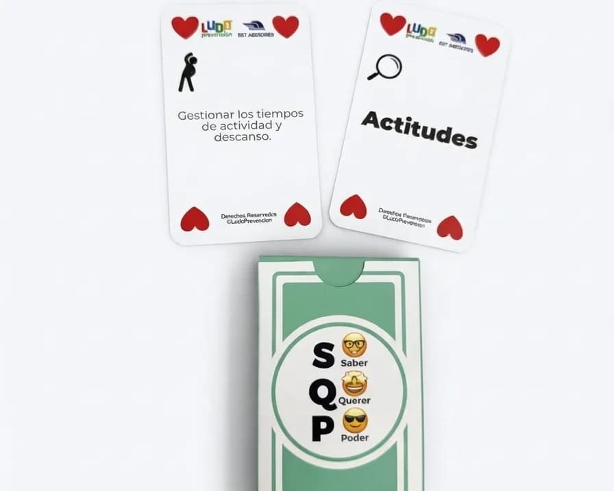 Cartas sobre tiempos de descanso y actitudes, con la caja del mazo saber, querer y poder